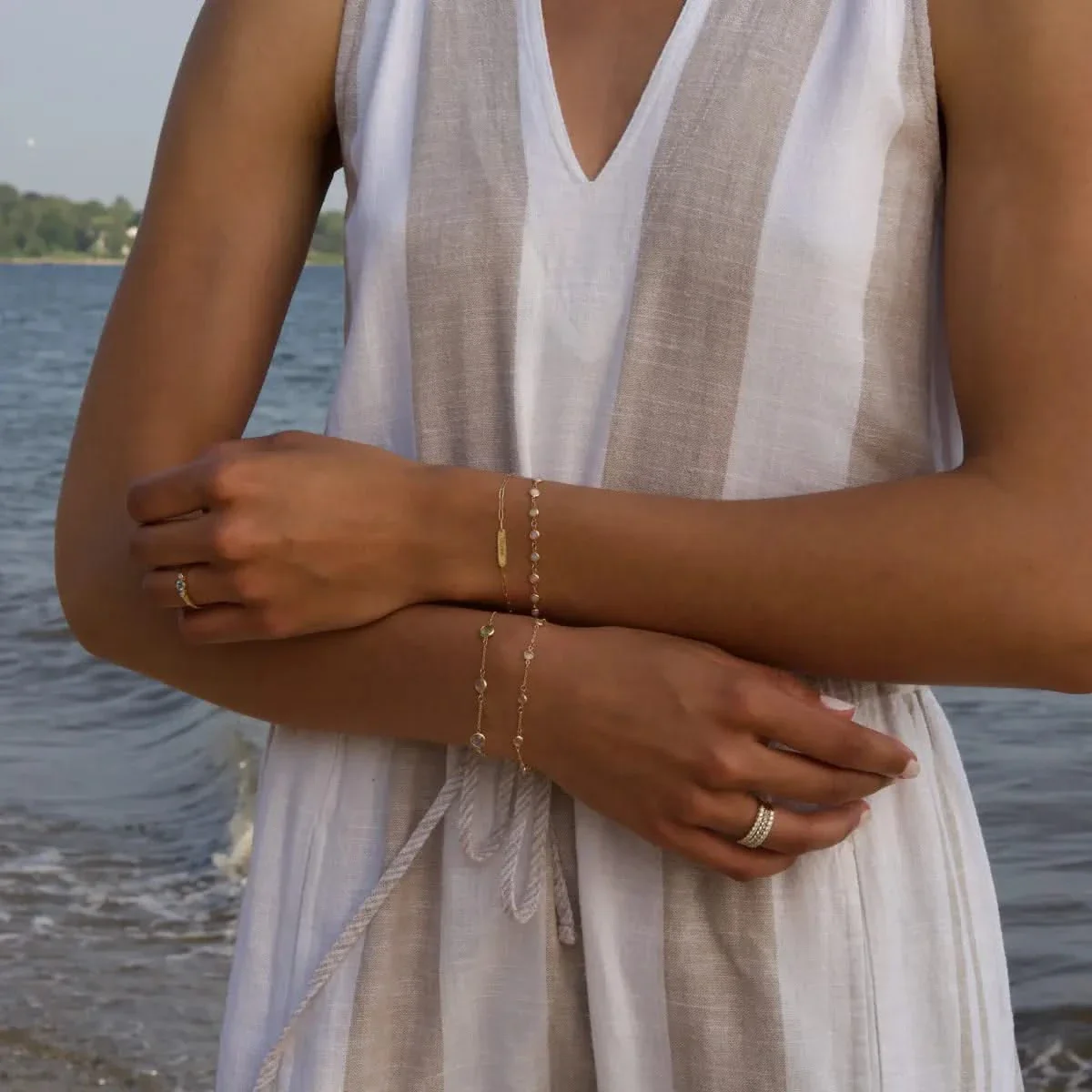 Petite 5 Birthstone Bracelet in 14k Gold - Image 16