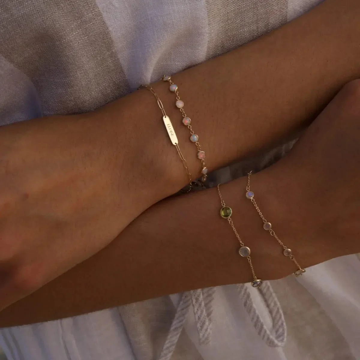 Petite 5 Birthstone Bracelet in 14k Gold - Image 15