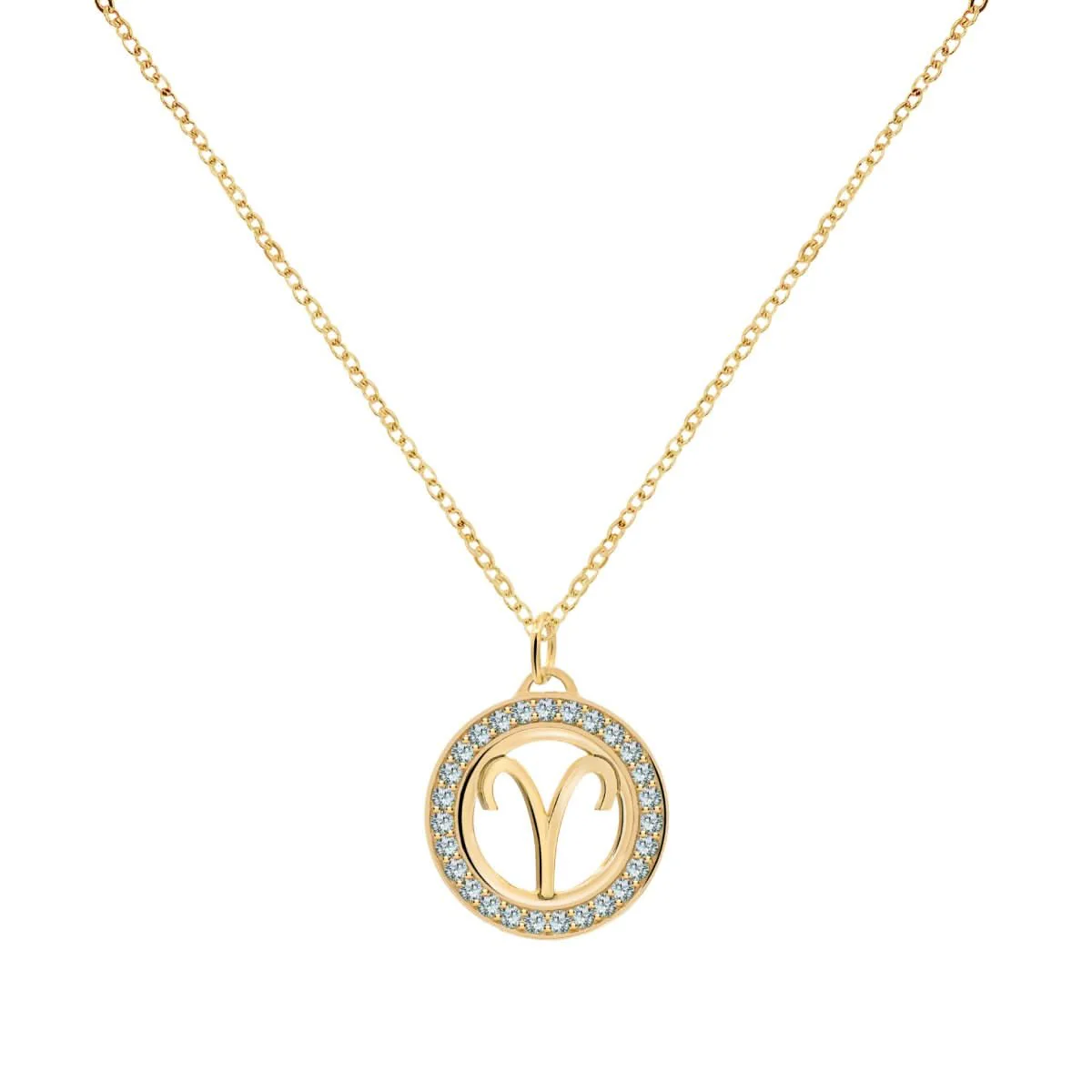 Aries & Birthstone Pendant in 14k Gold - Image 4