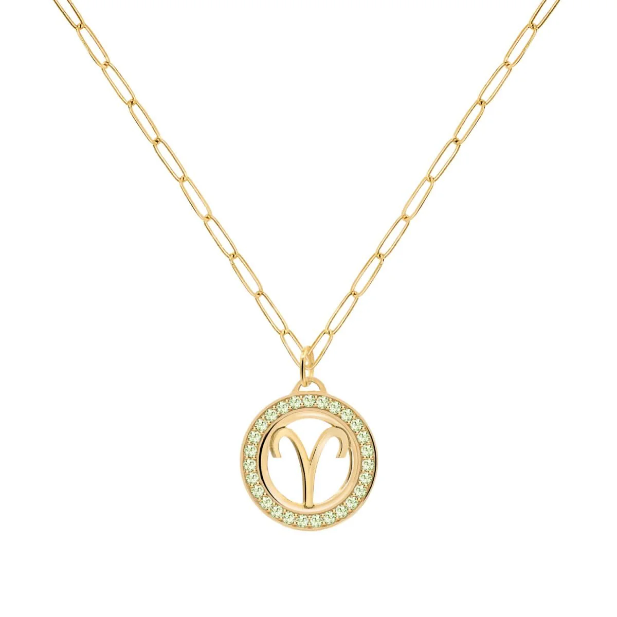 Aries & Birthstone Pendant in 14k Gold - Image 5