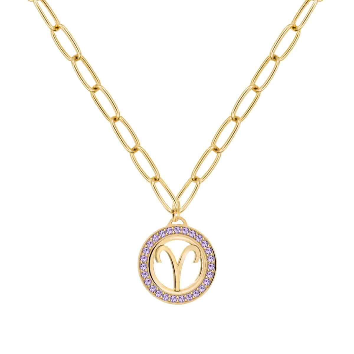 Zodiac & Birthstone Pendant in 14k Gold - Image 4