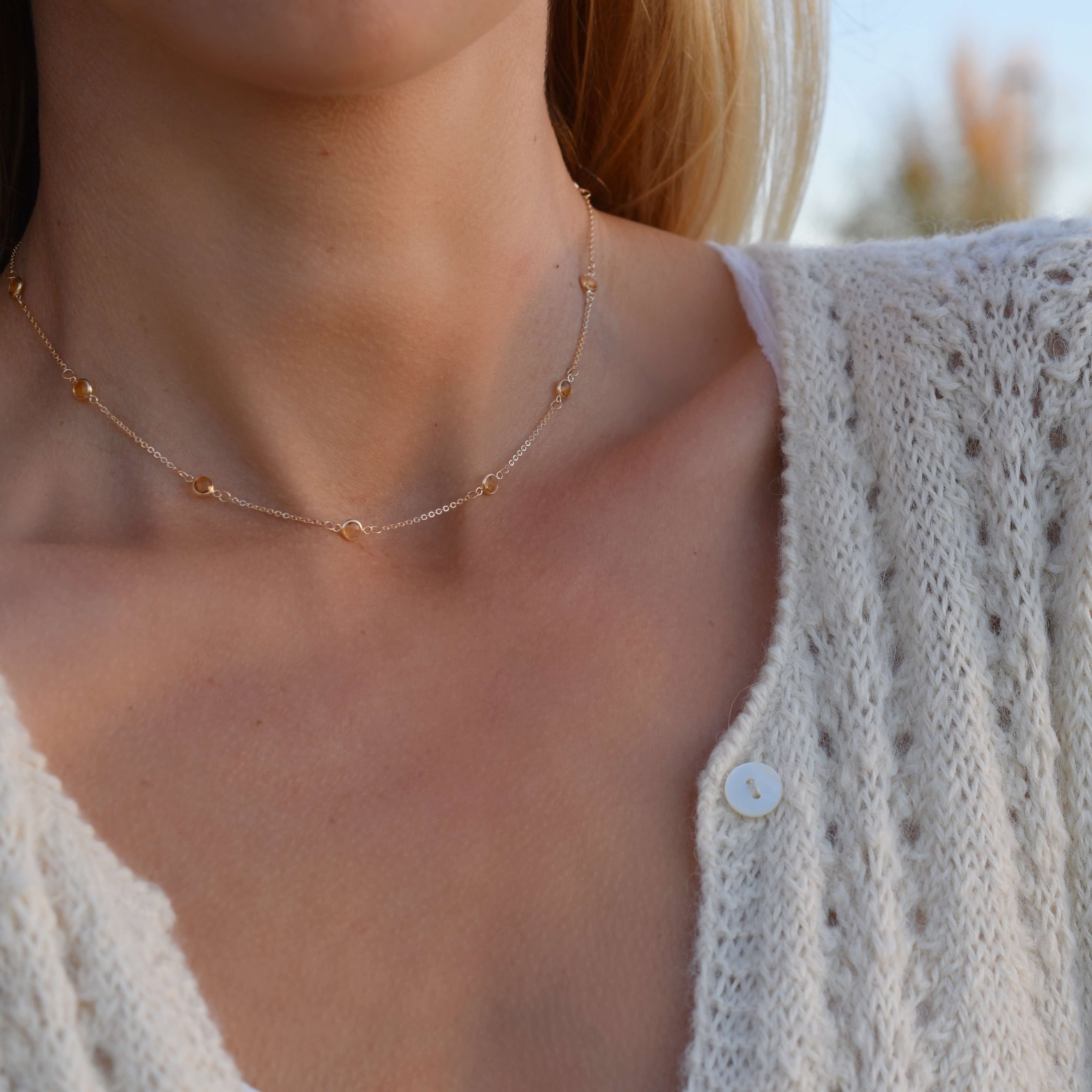 Bayberry 11 Citrine Necklace in 14k Gold (November) - Image 6