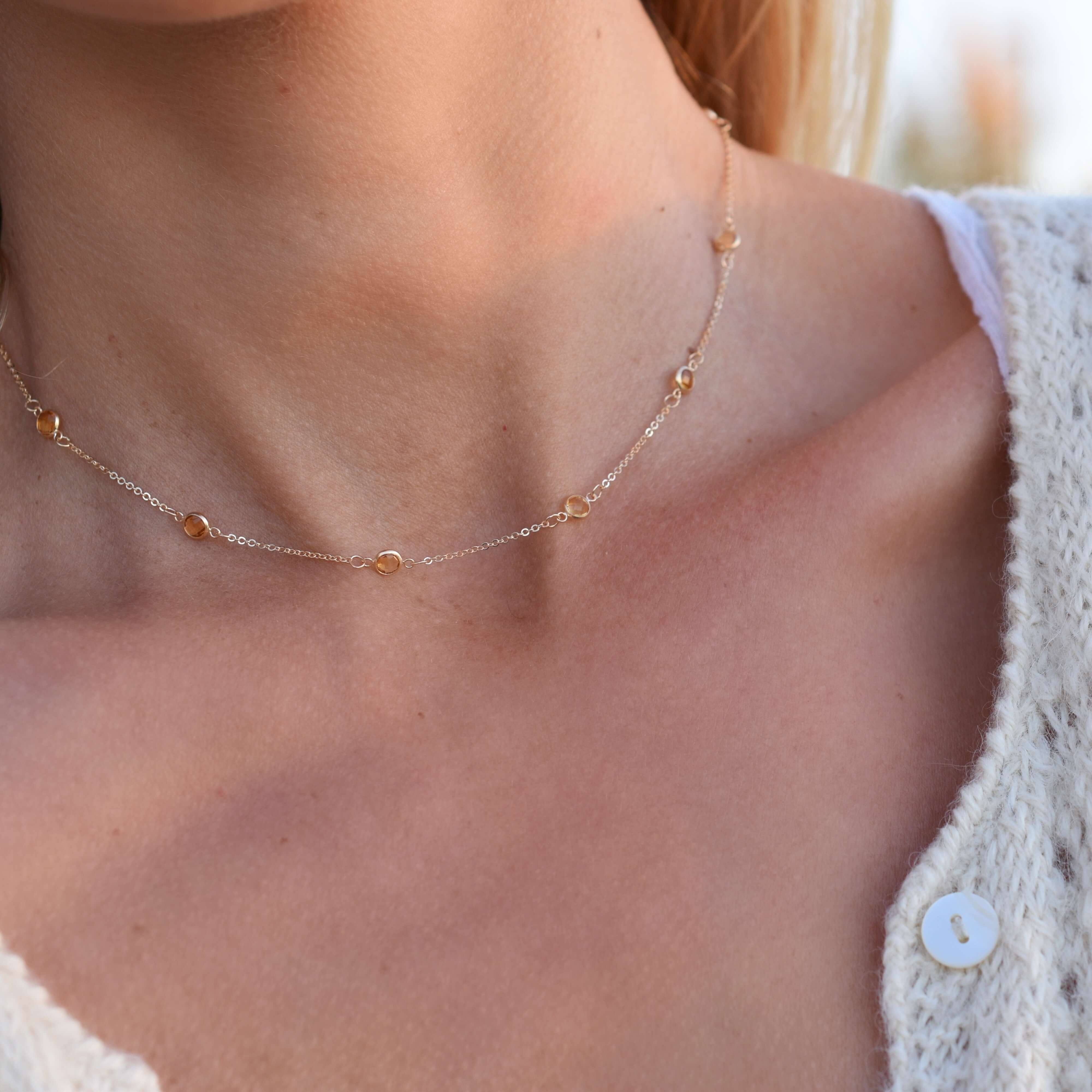 Bayberry 11 Citrine Necklace in 14k Gold (November) - Image 7