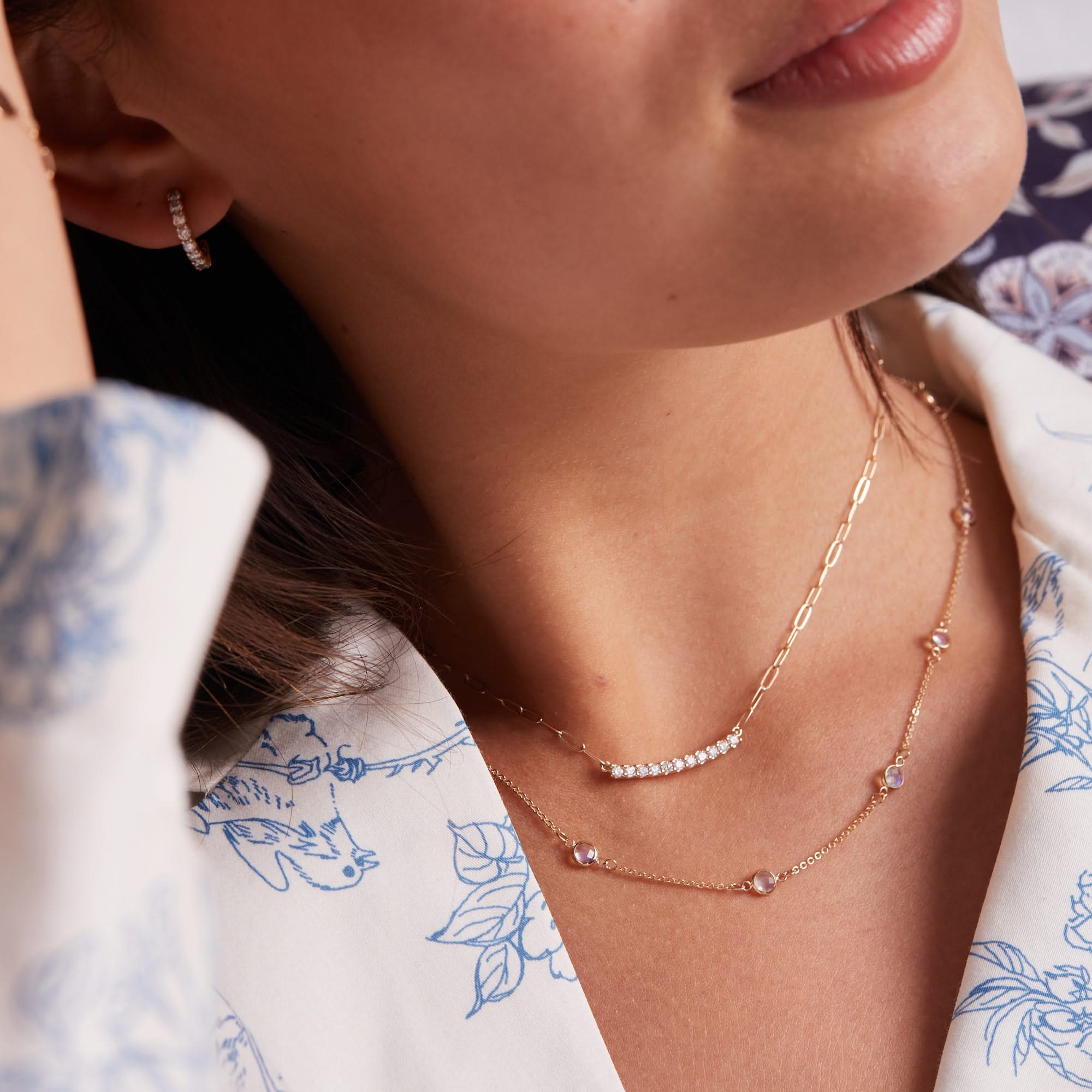 Bayberry 11 Moonstone Necklace in 14k Gold (June) - Image 11