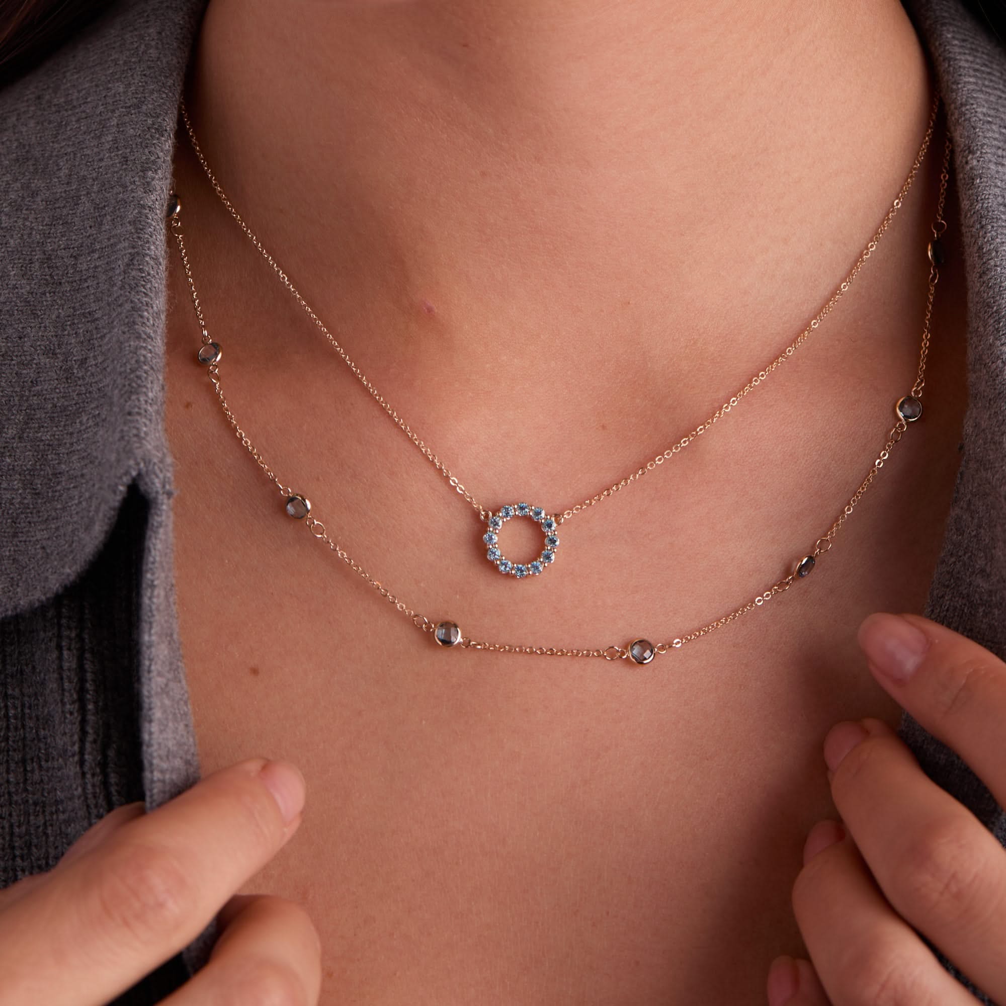 Bayberry 11 Nantucket Blue Topaz Necklace in 14k Gold (December) - Image 6