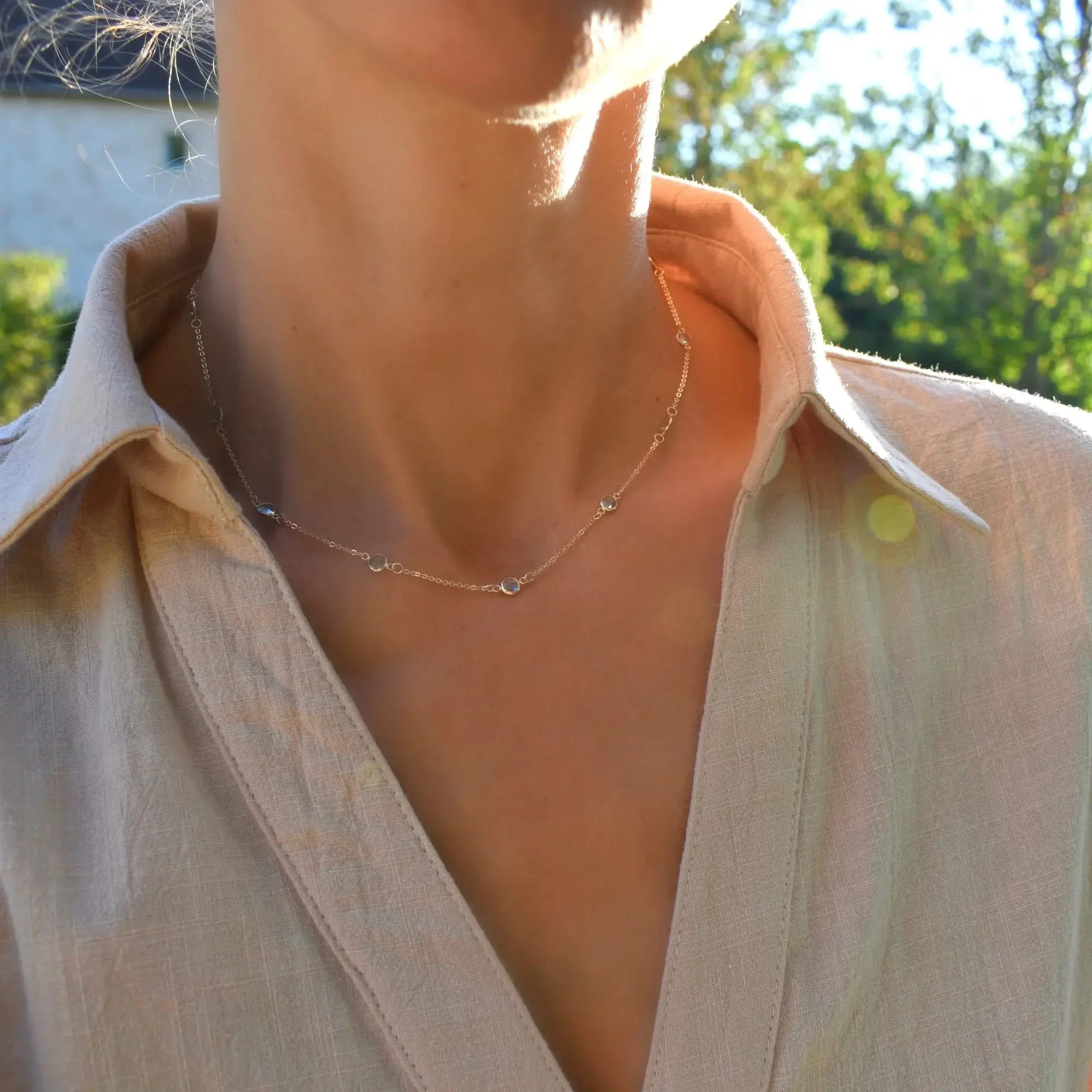 Bayberry 11 Nantucket Blue Topaz Necklace in 14k Gold (December) - Image 7