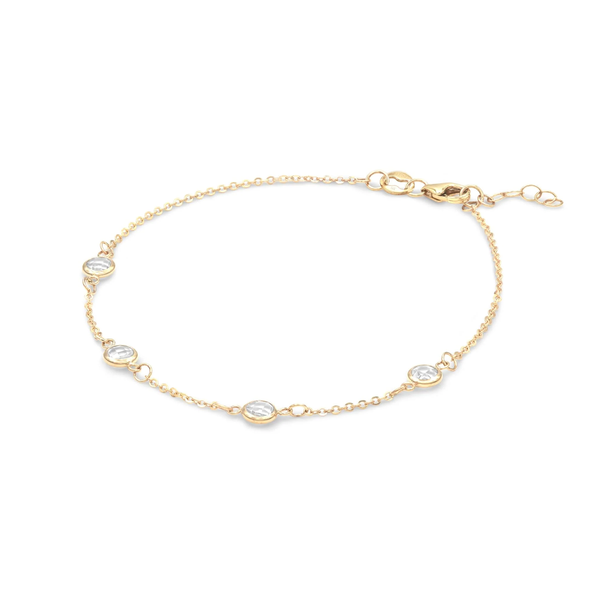 Petite 4 Birthstone Bracelet in 14k Gold - Image 4