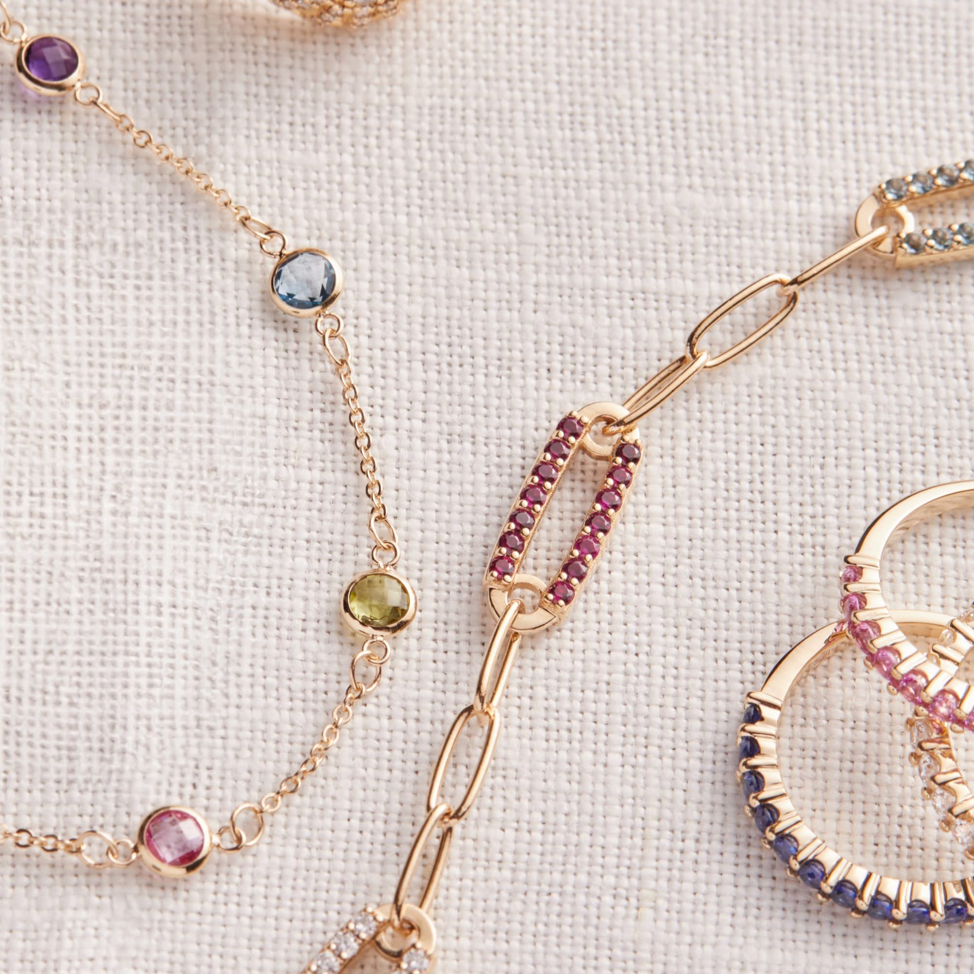 Petite 4 Birthstone Bracelet in 14k Gold - Image 9