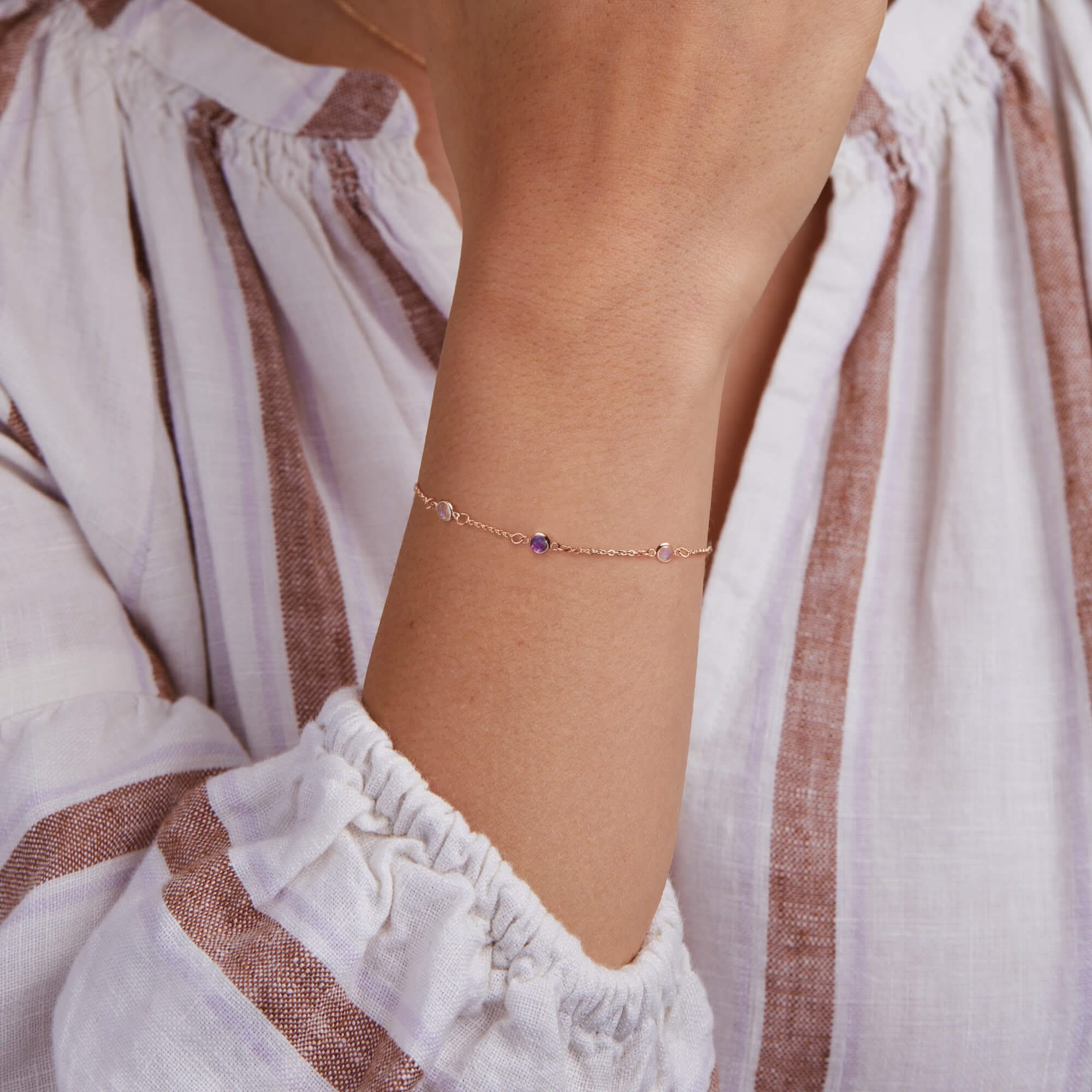 Petite 5 Birthstone Bracelet in 14k Gold - Image 14