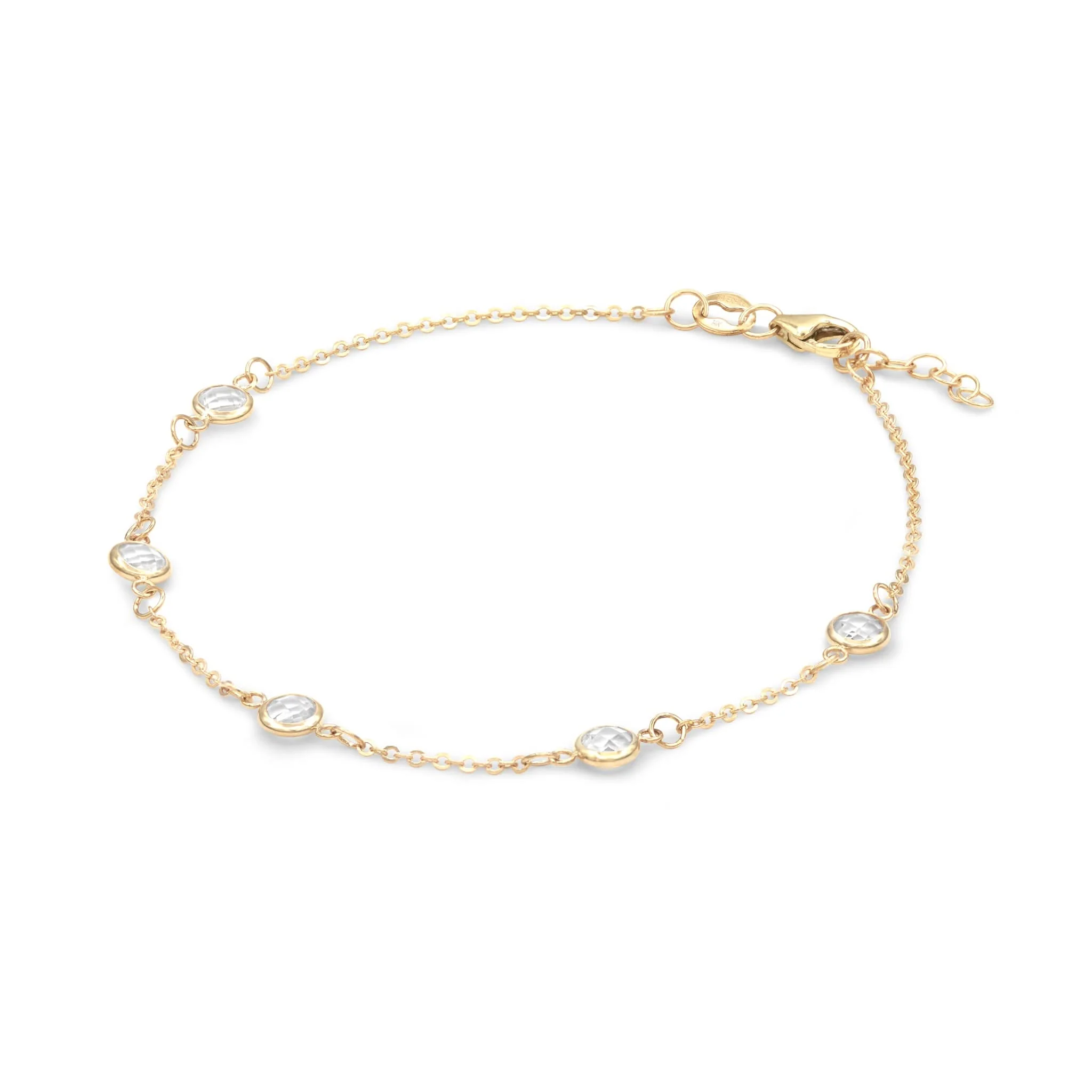 Petite 5 Birthstone Bracelet in 14k Gold - Image 4