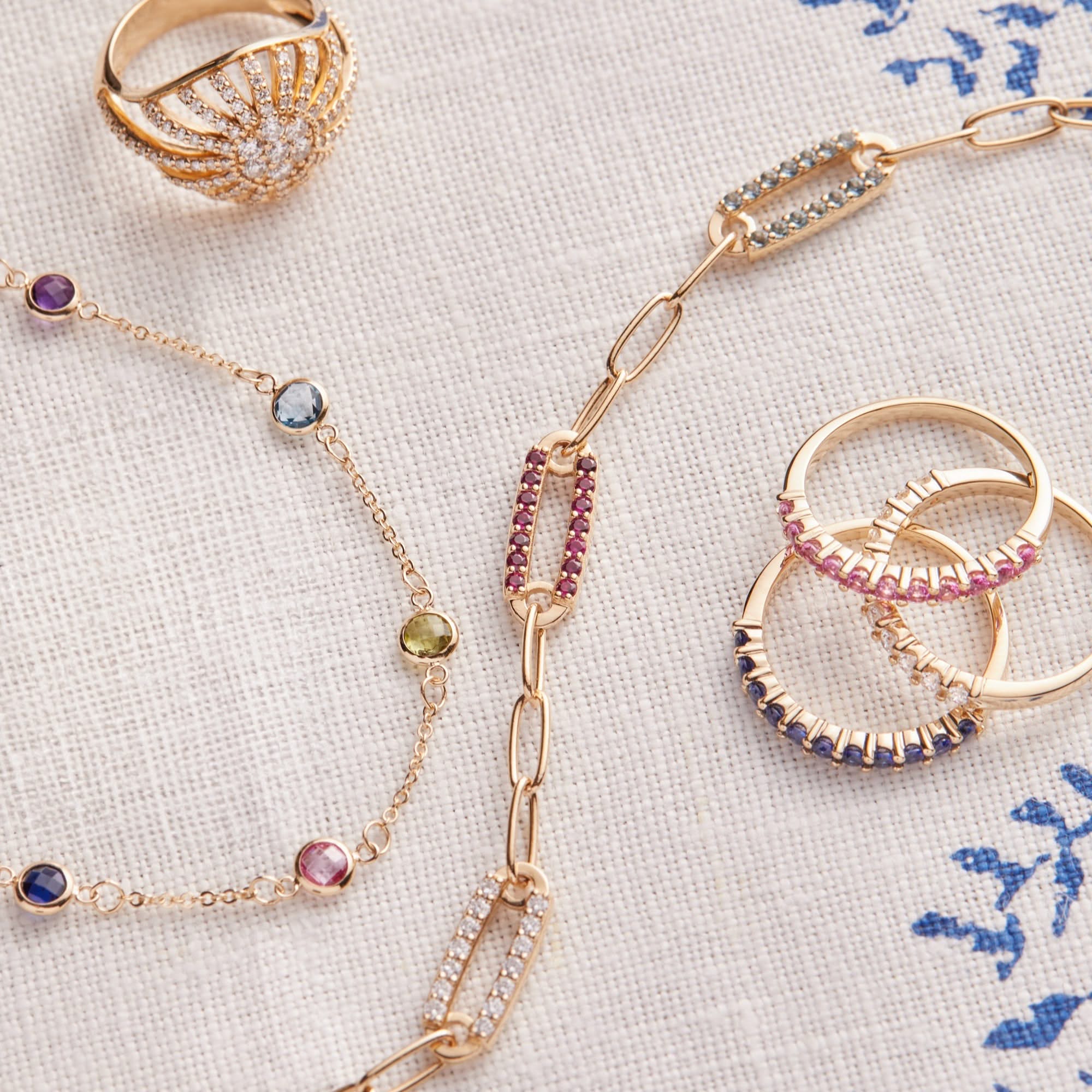 Petite 5 Birthstone Bracelet in 14k Gold - Image 8