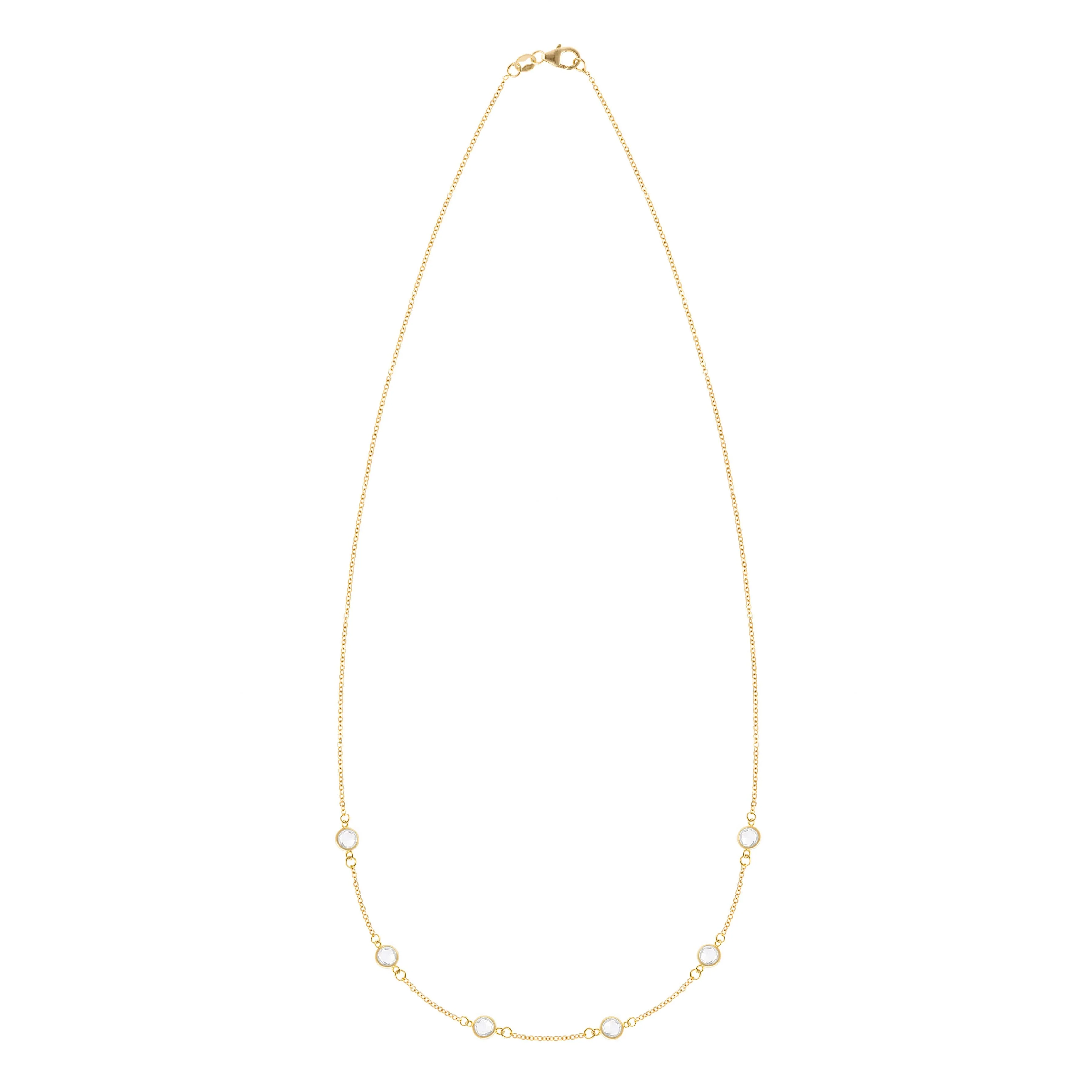 Petite 6 Birthstone Necklace in 14k Gold - Image 4