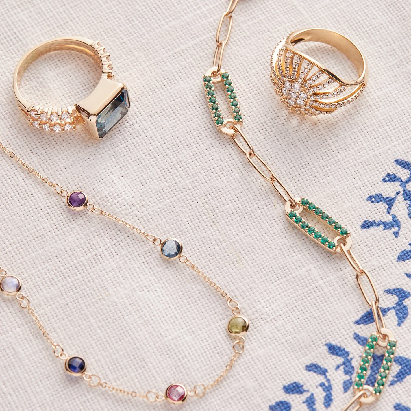 Petite 6 Birthstone Necklace in 14k Gold - Image 7