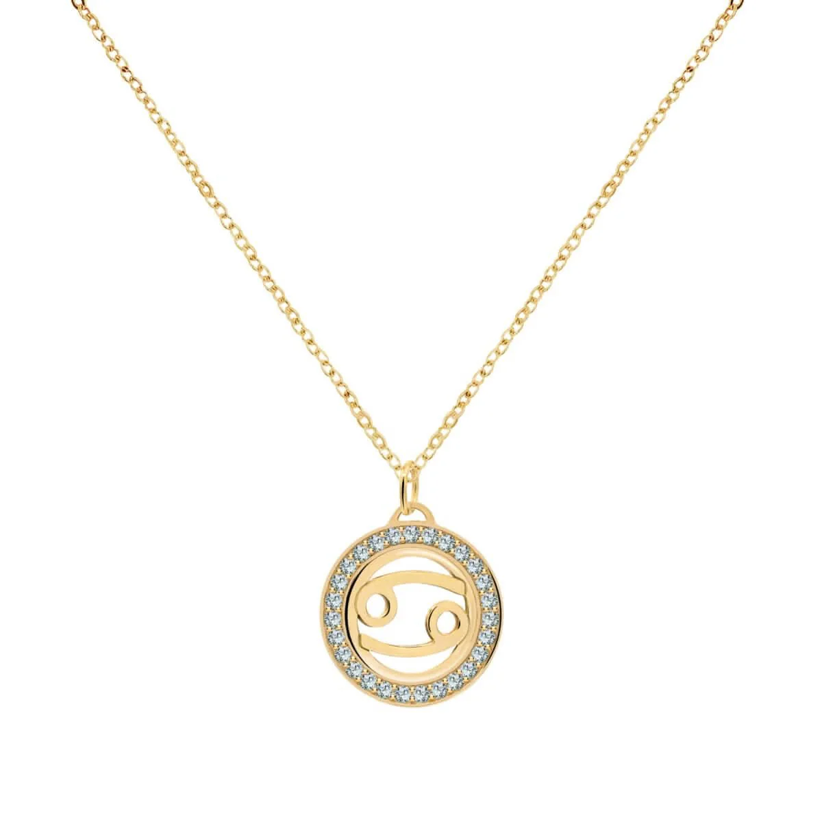 Cancer & Birthstone Pendant in 14k Gold - Image 4