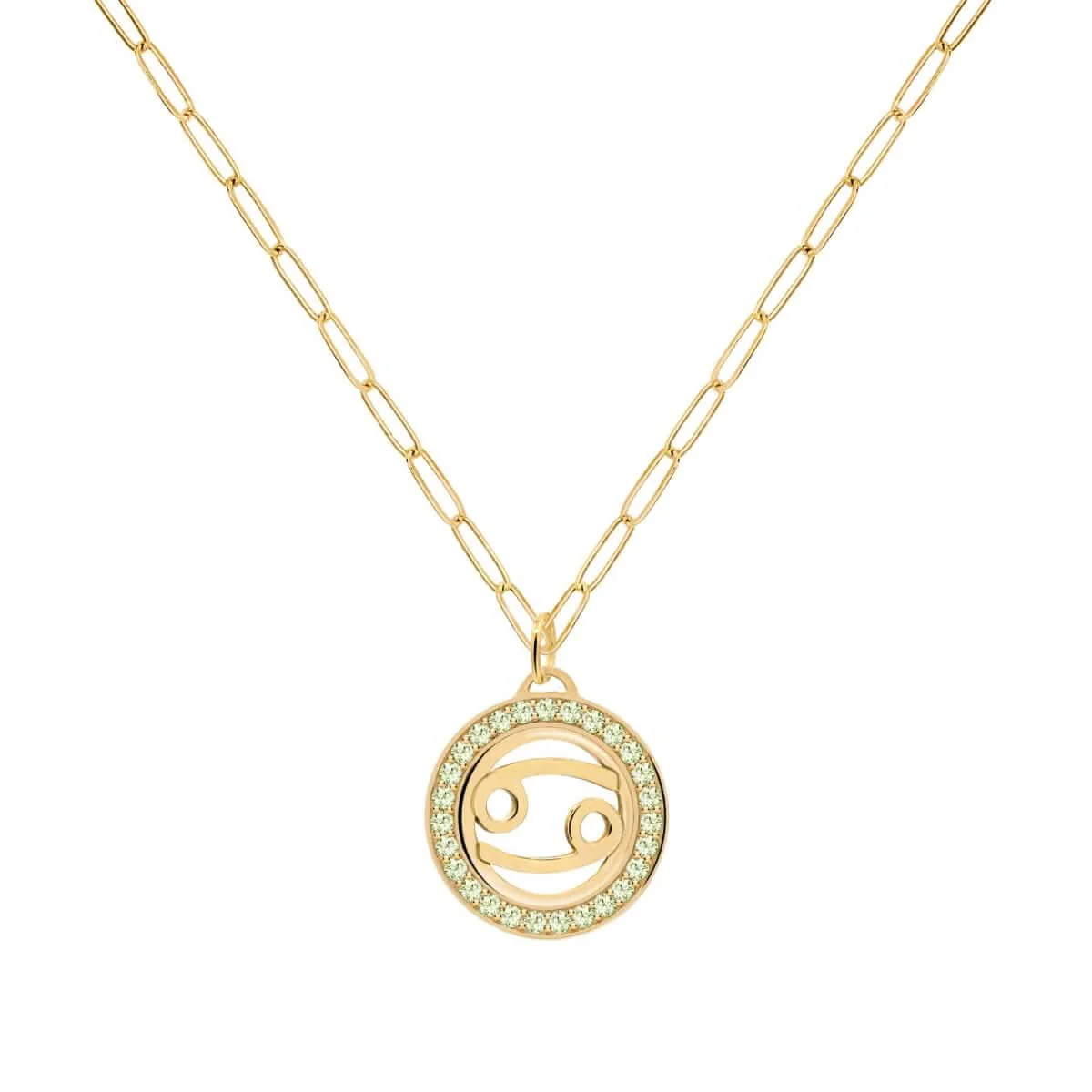 Cancer & Birthstone Pendant in 14k Gold - Image 5