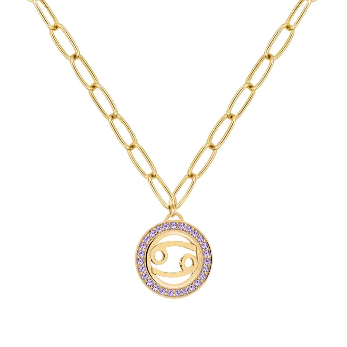 Cancer & Birthstone Pendant in 14k Gold - Image 8