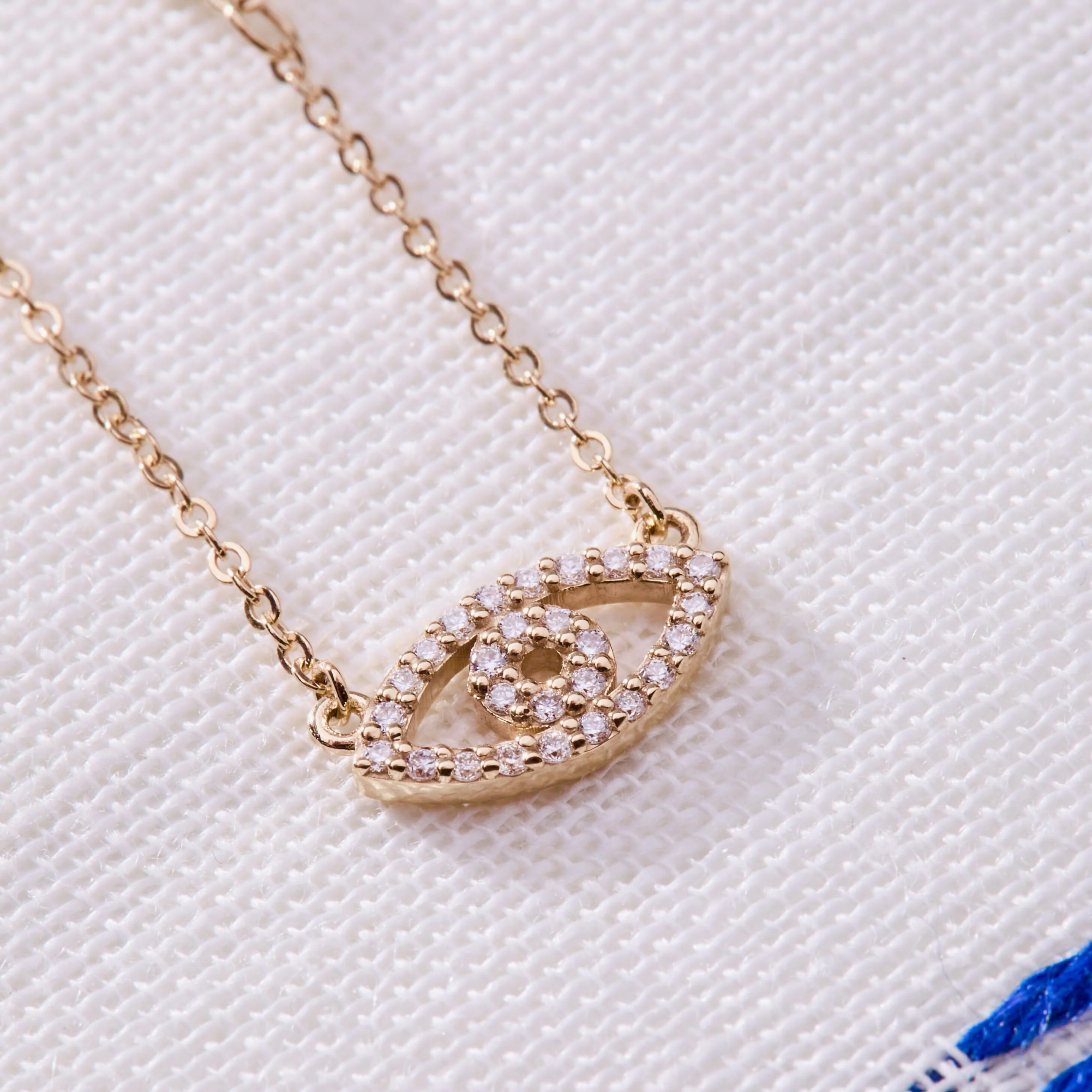 Diamond Evil Eye & Birthstone Necklace in 14k Gold - Image 11