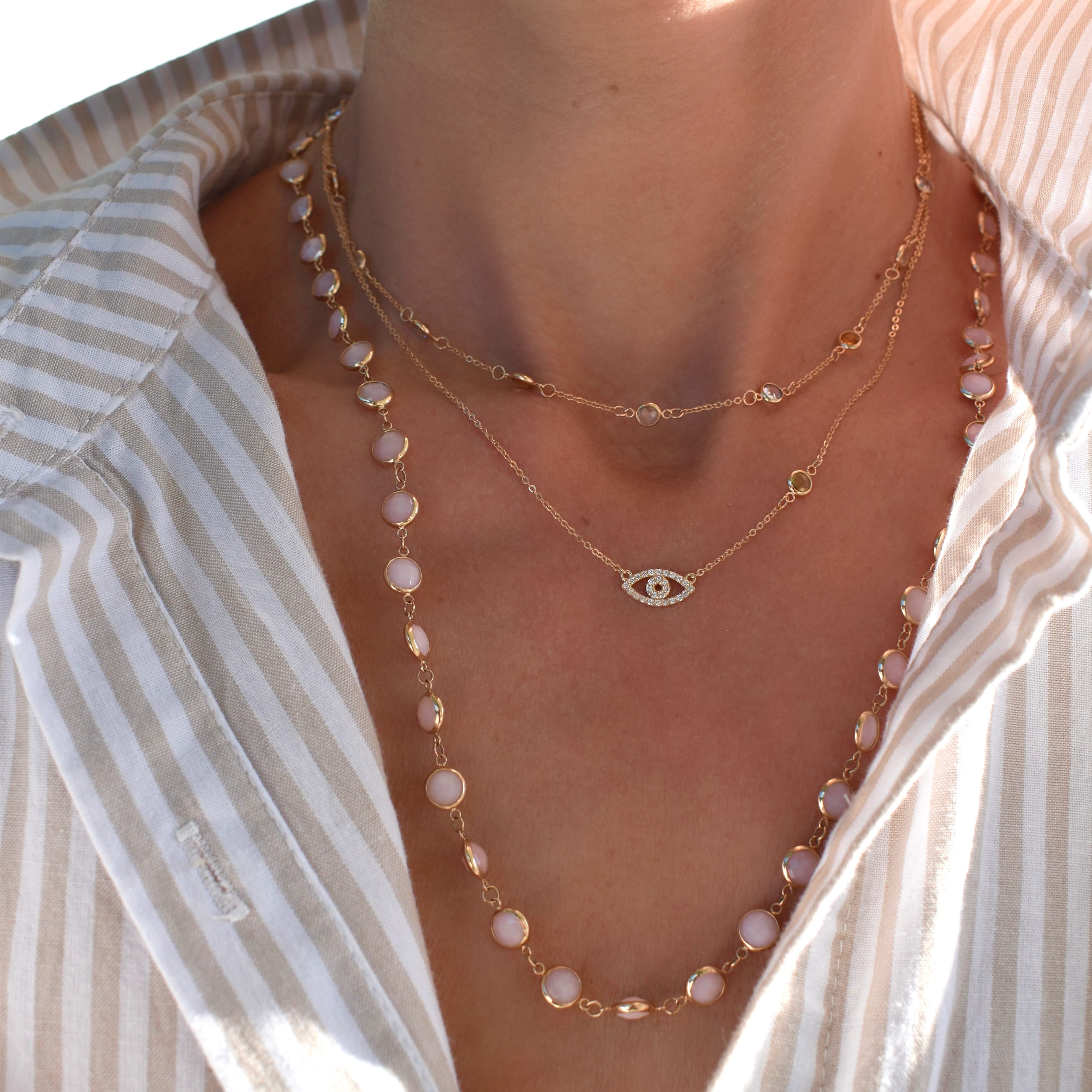 Diamond Evil Eye & Birthstone Necklace in 14k Gold - Image 6