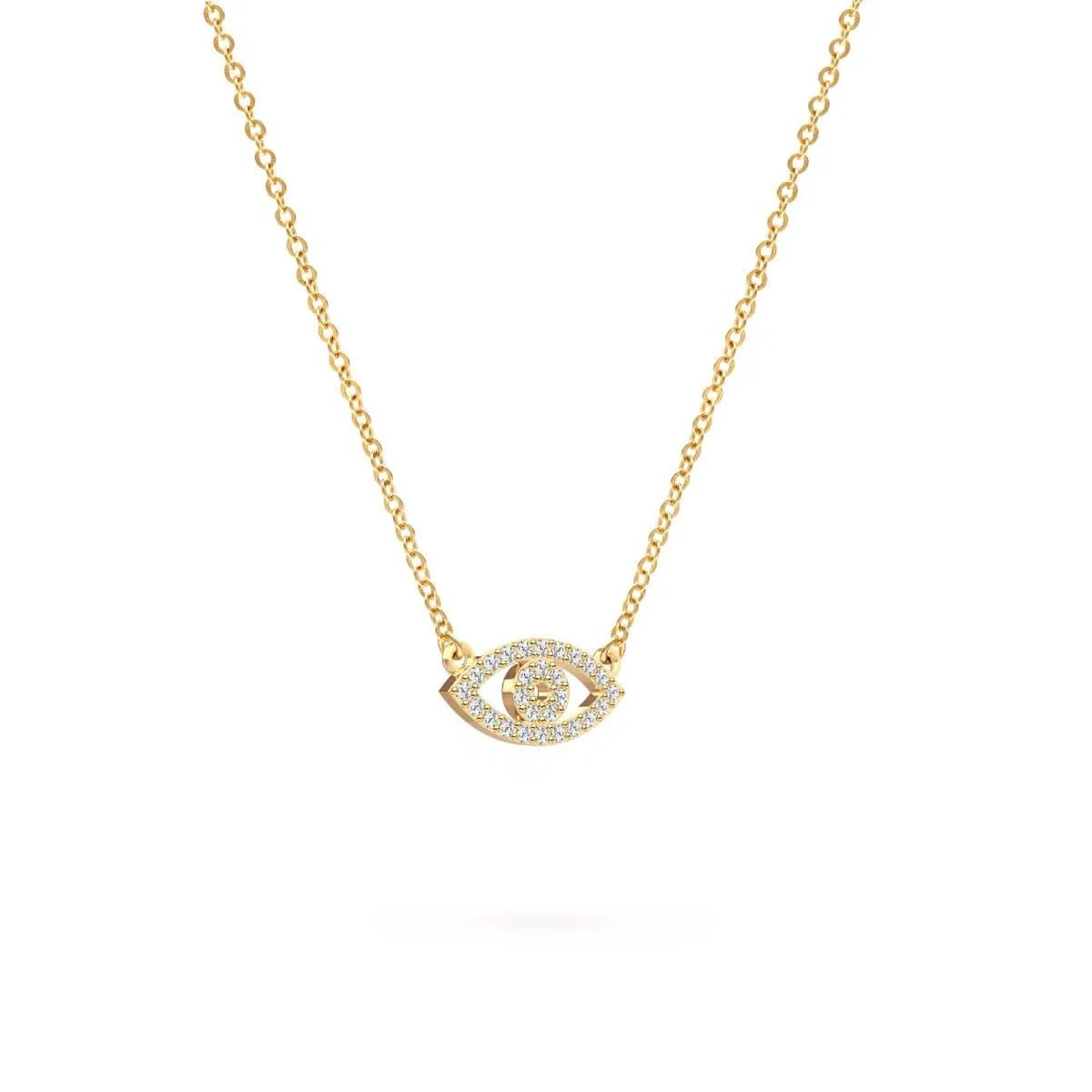 Diamond Evil Eye Necklace in 14k Gold - Image 5