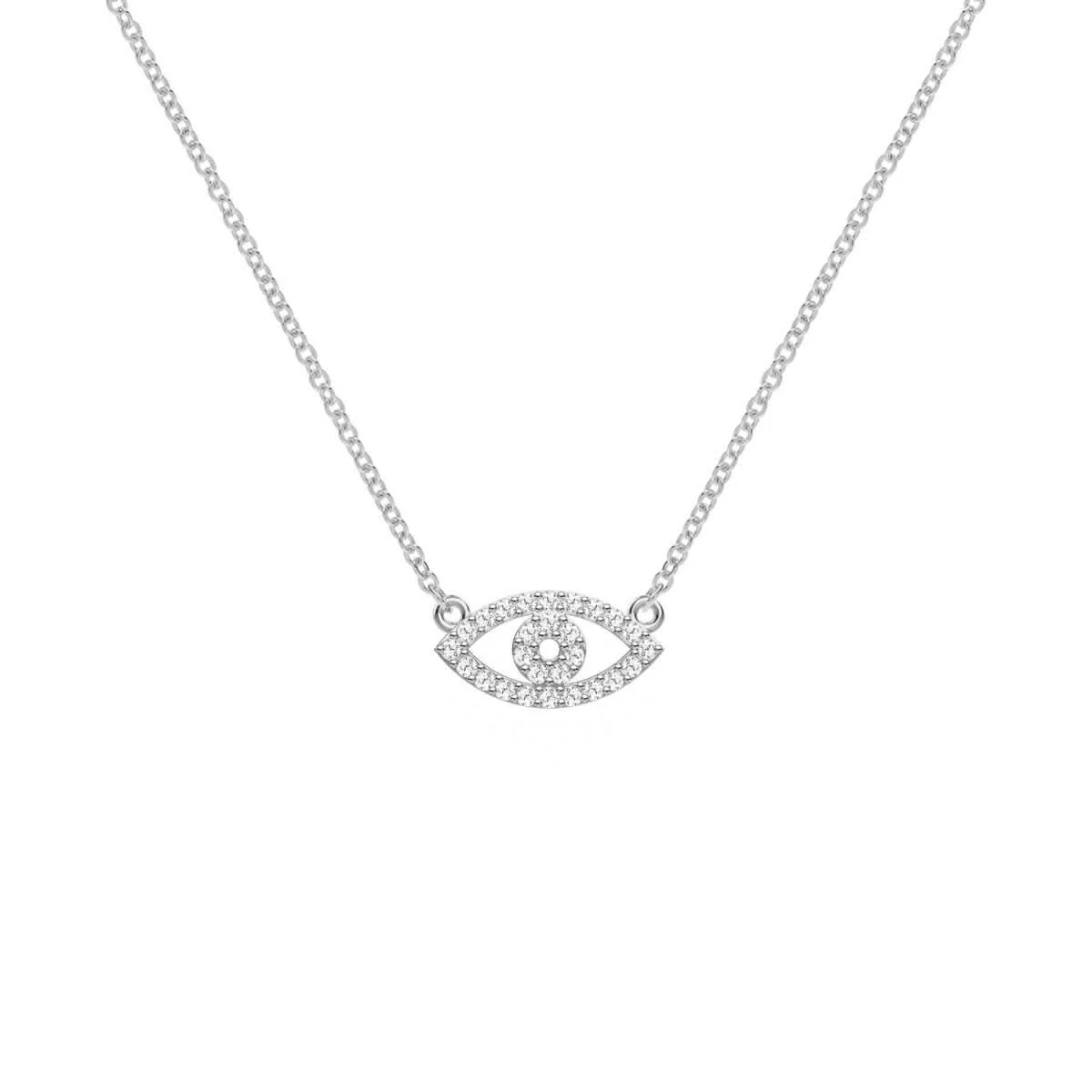 Diamond Evil Eye Necklace in 14k Gold - Image 7
