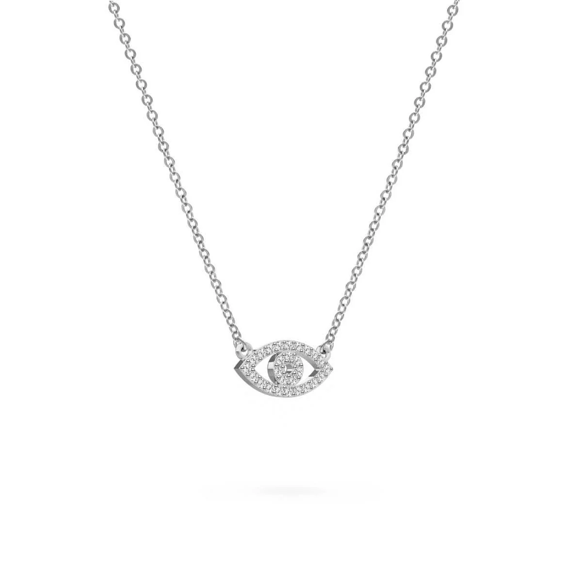 Diamond Evil Eye Necklace in 14k Gold - Image 8
