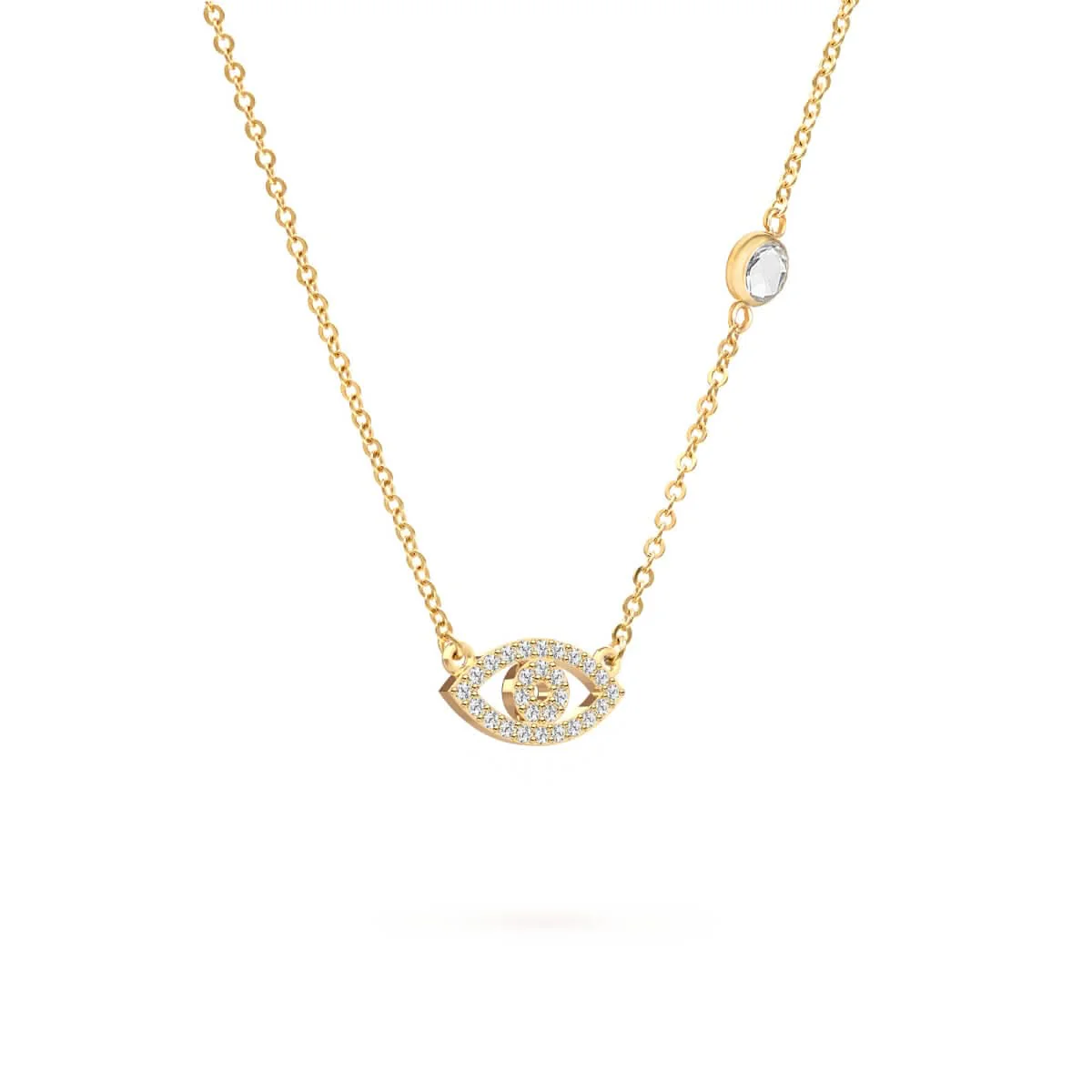 Diamond Evil Eye & Birthstone Necklace in 14k Gold - Image 5