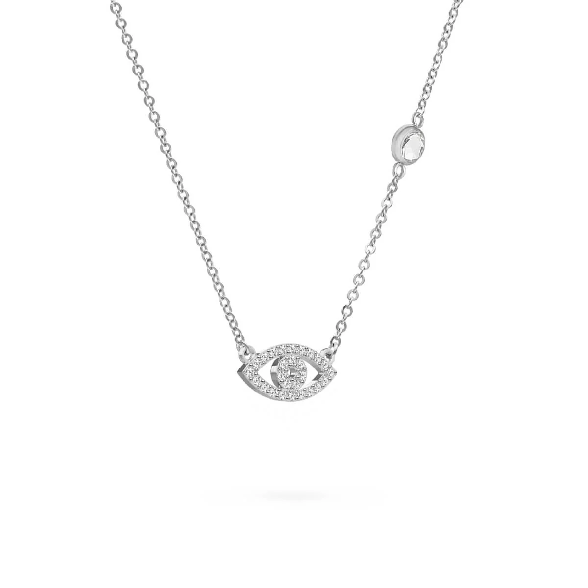 Diamond Evil Eye & Birthstone Necklace in 14k Gold - Image 9