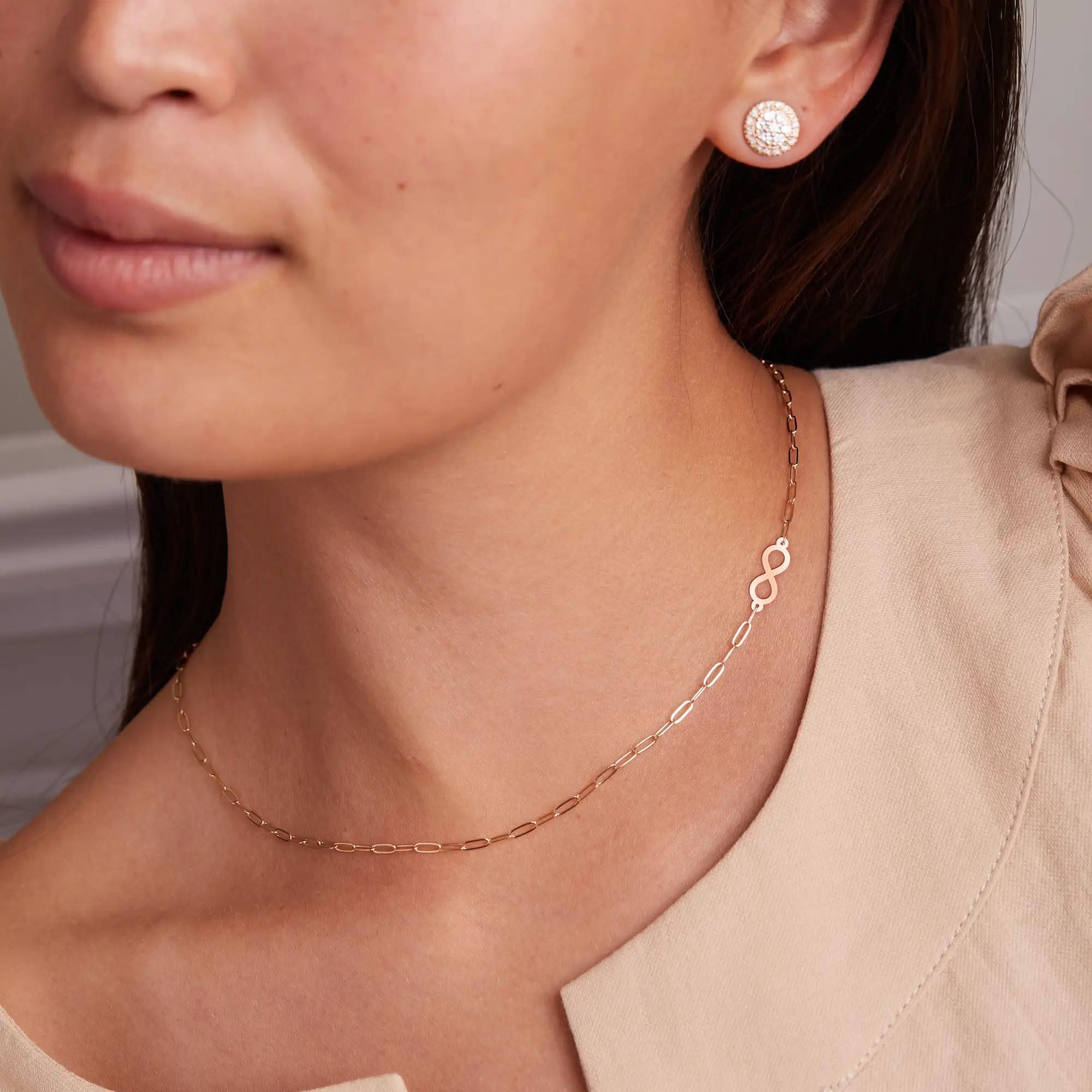 Infinity Adelaide Mini Necklace in 14k Gold - Image 3