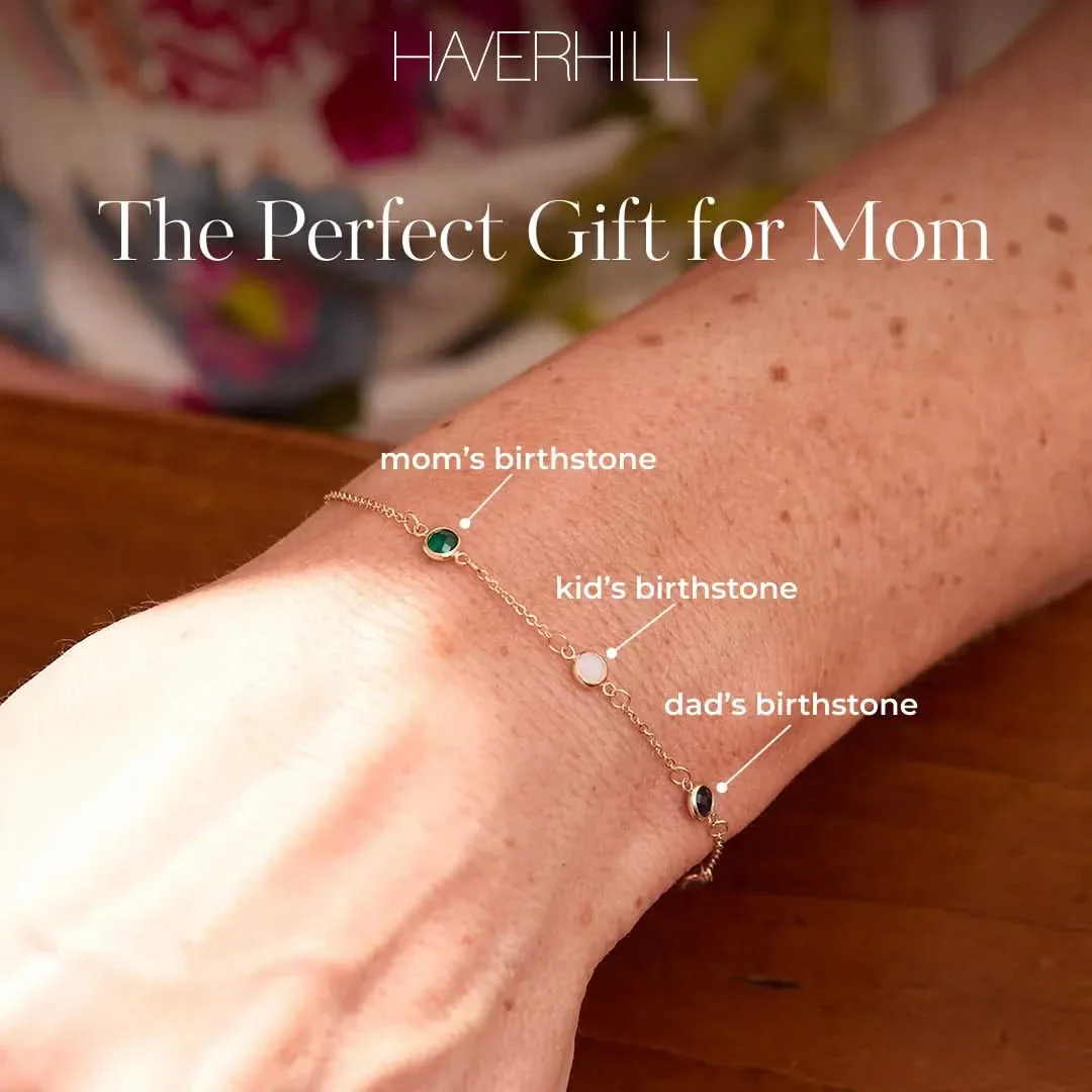 Petite 4 Birthstone Bracelet in 14k Gold - Image 12