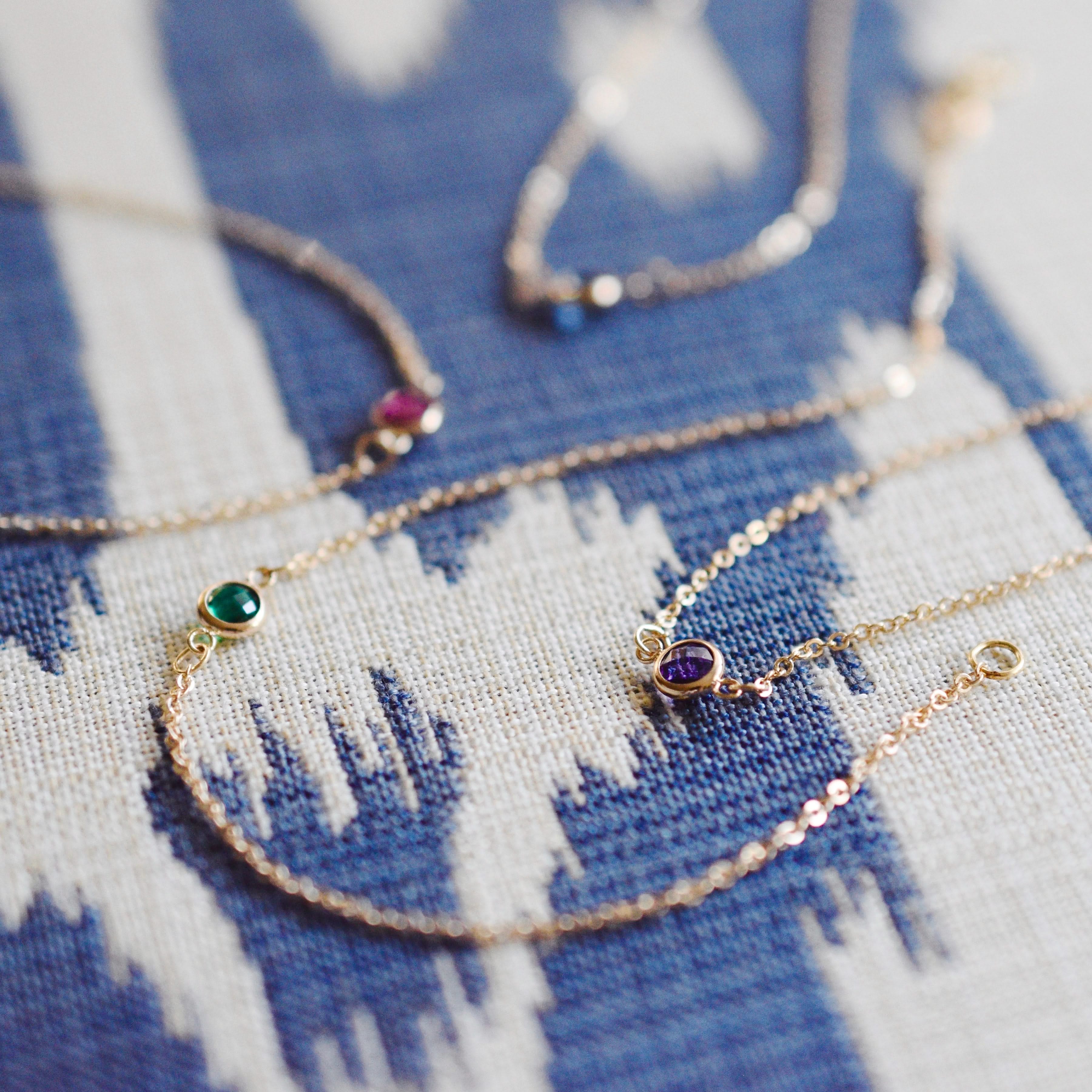Petite 1 Birthstone Bracelet in 14k Gold - Image 10