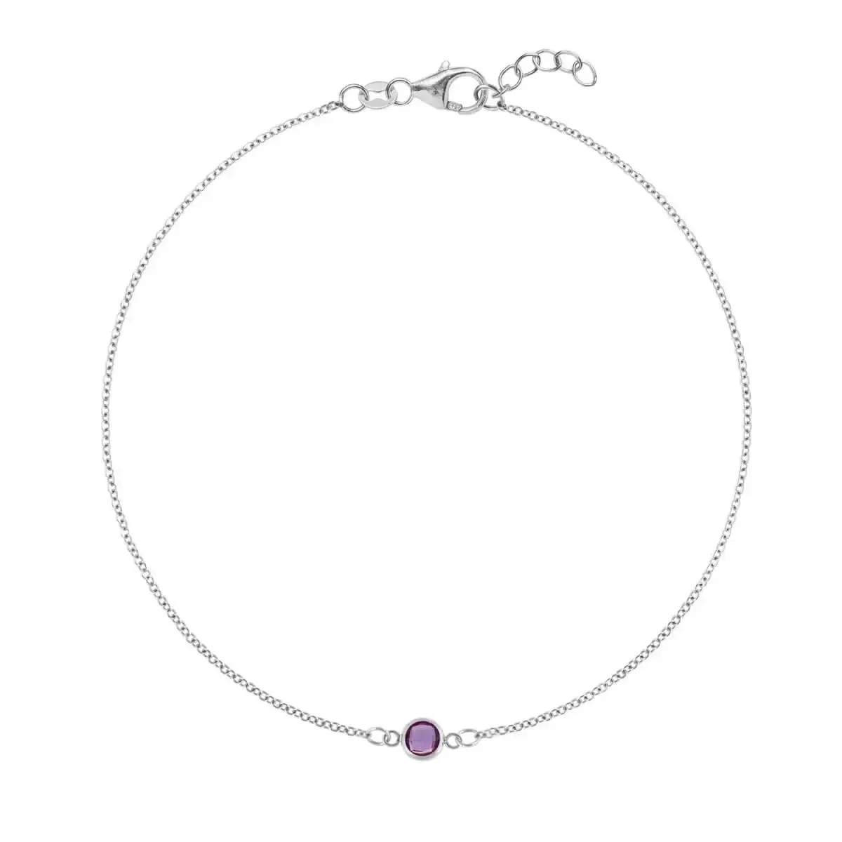Petite 1 Amethyst Bracelet in 14k Gold (February) - Image 7