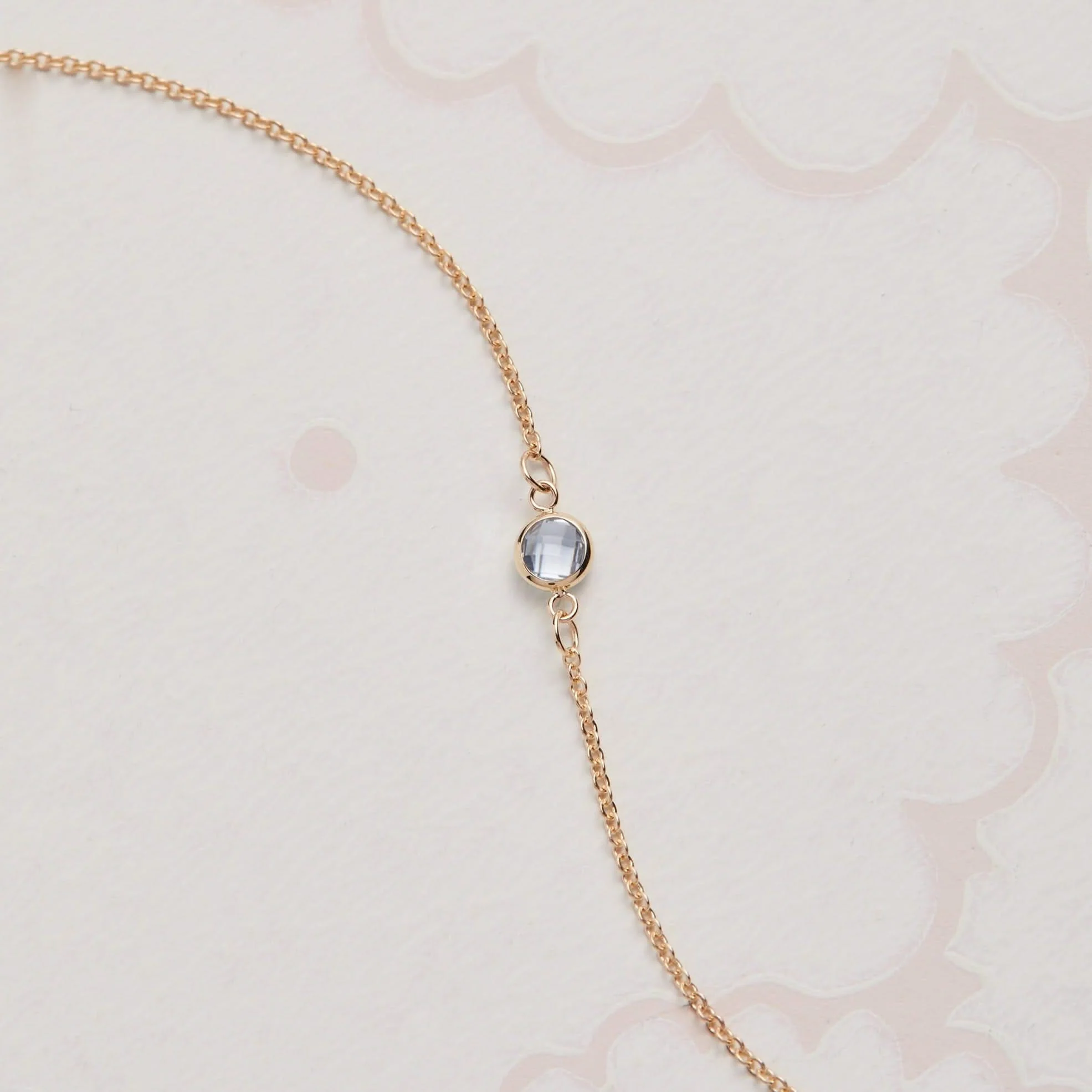 Petite 1 Birthstone Necklace in 14k Gold - Image 7