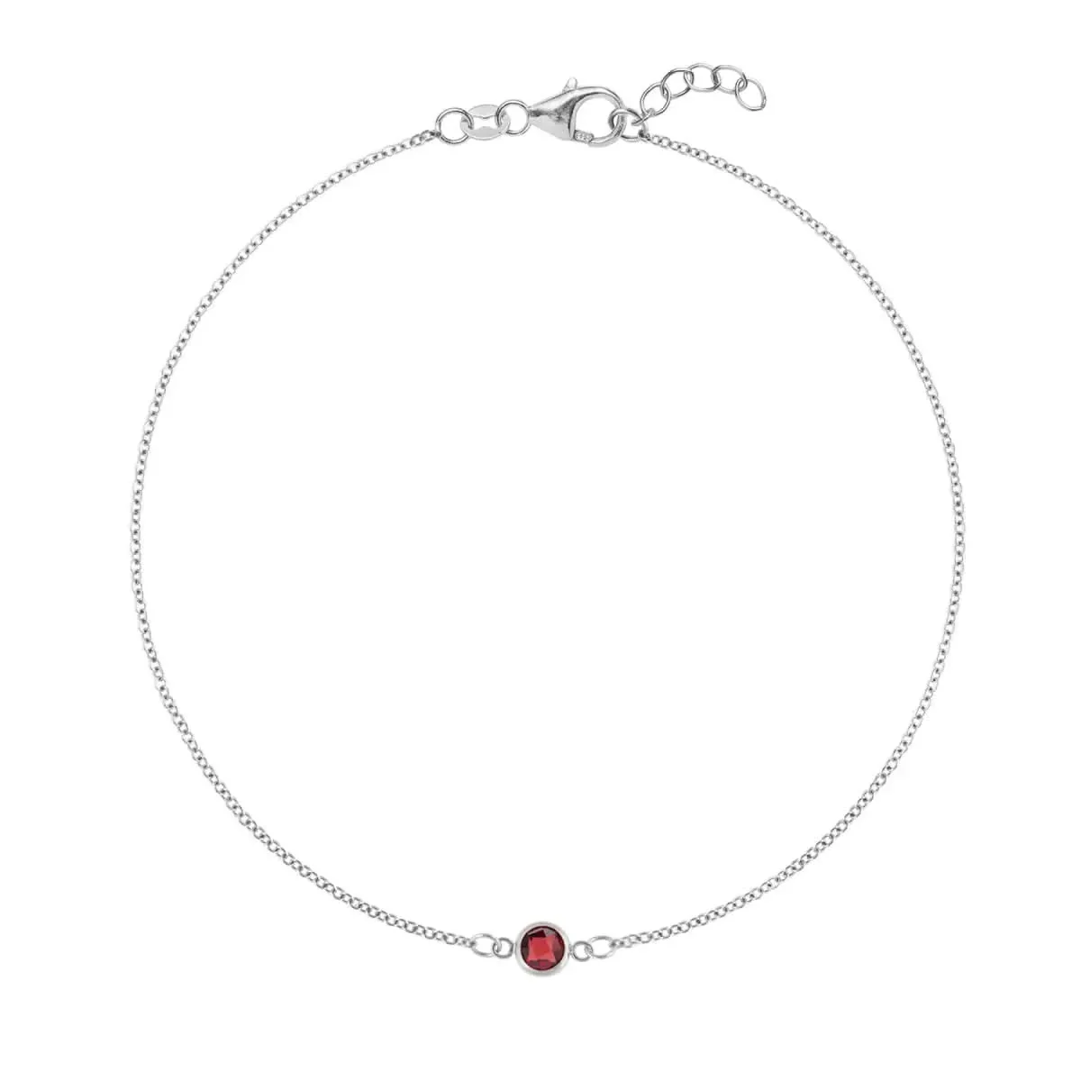 Petite 1 Garnet Bracelet in 14k Gold (January) - Image 7