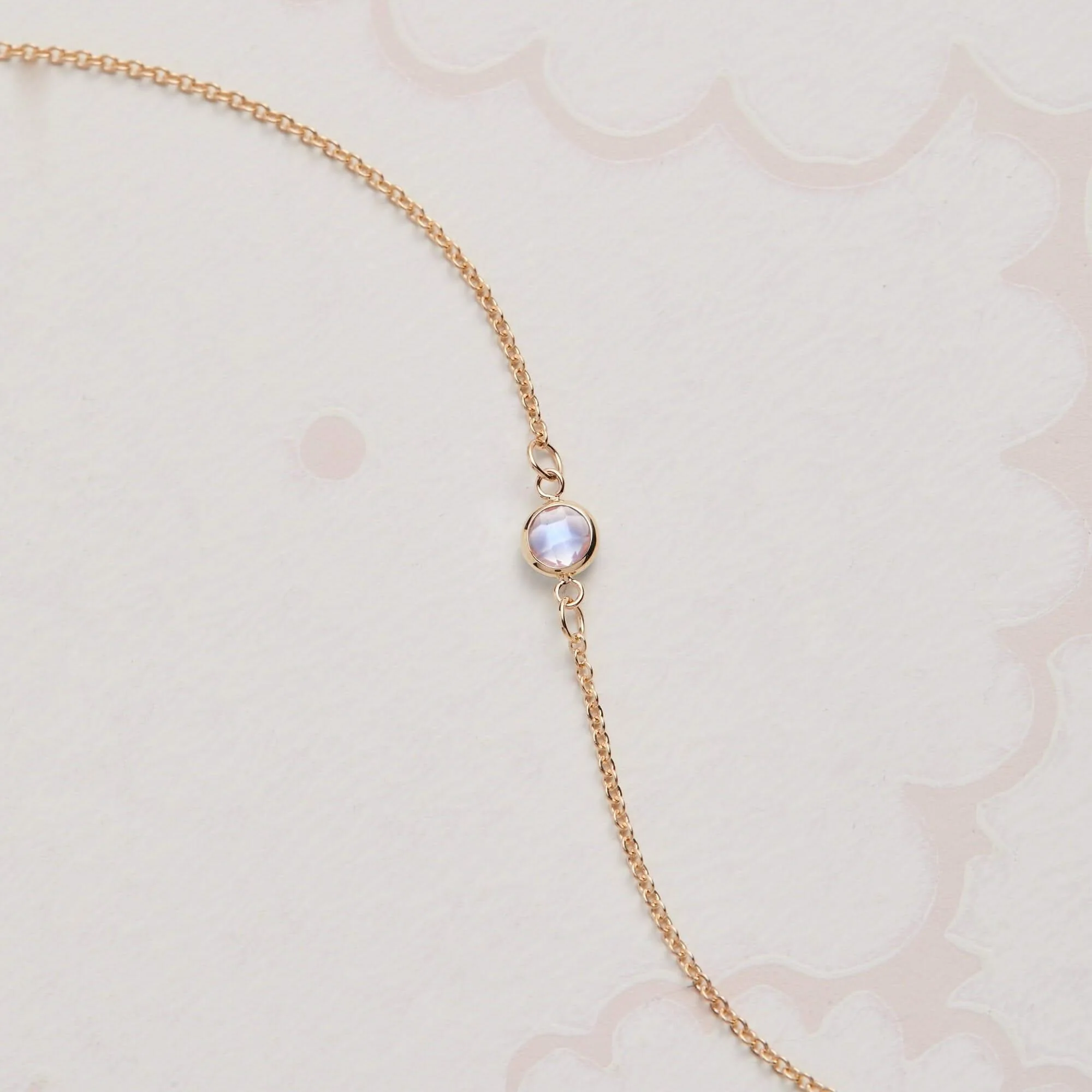 Petite 1 Moonstone Bracelet in 14k Gold (June) - Image 6