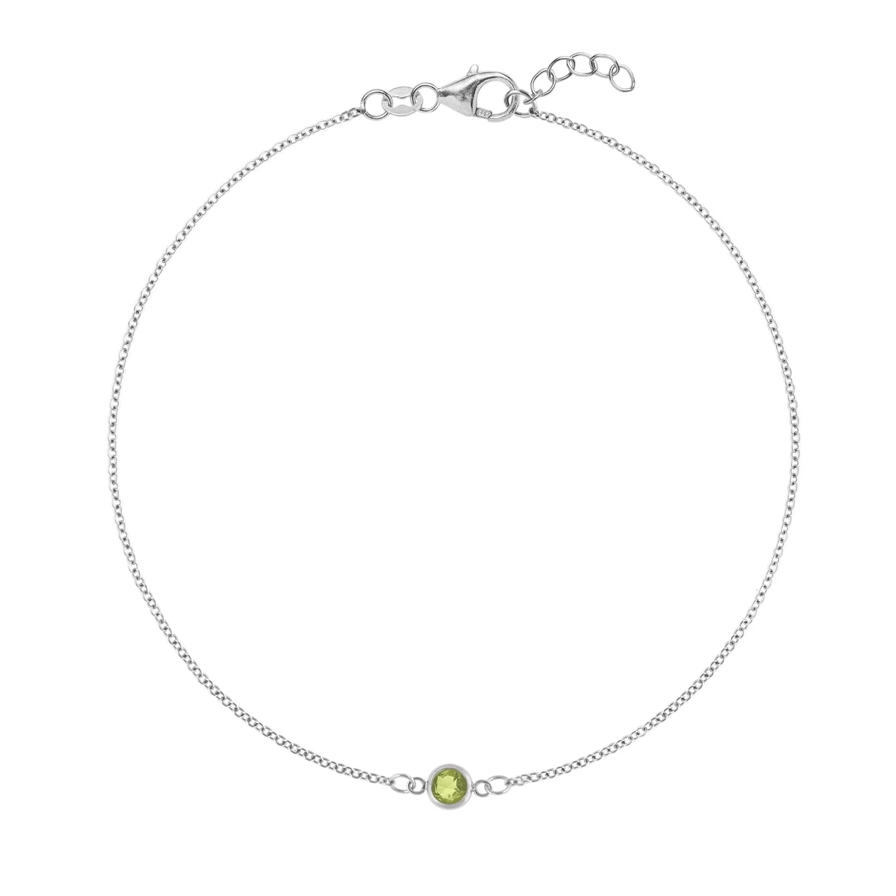 Petite 1 Peridot Bracelet in 14k Gold (August) - Image 8