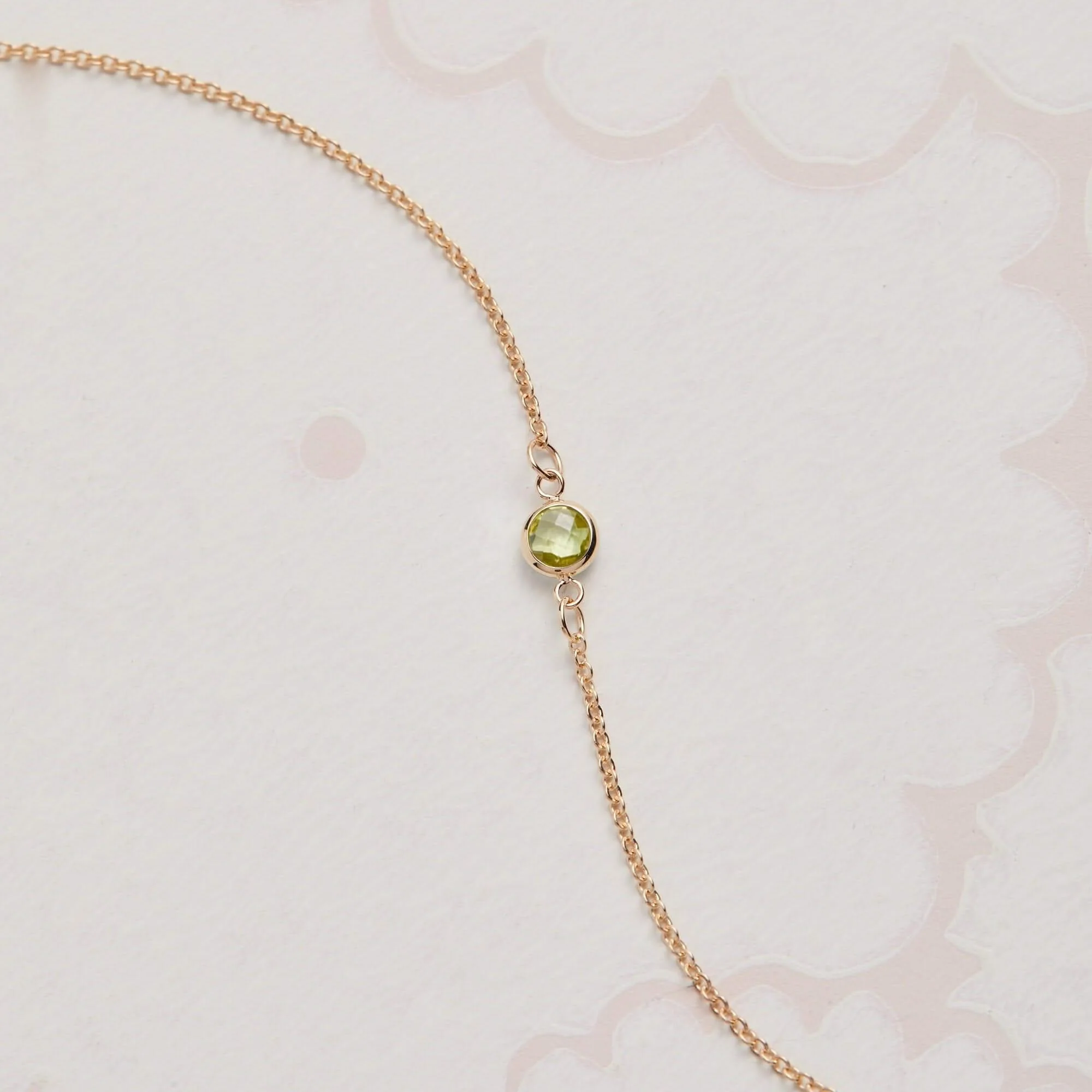Petite 1 Peridot Bracelet in 14k Gold (August) - Image 6