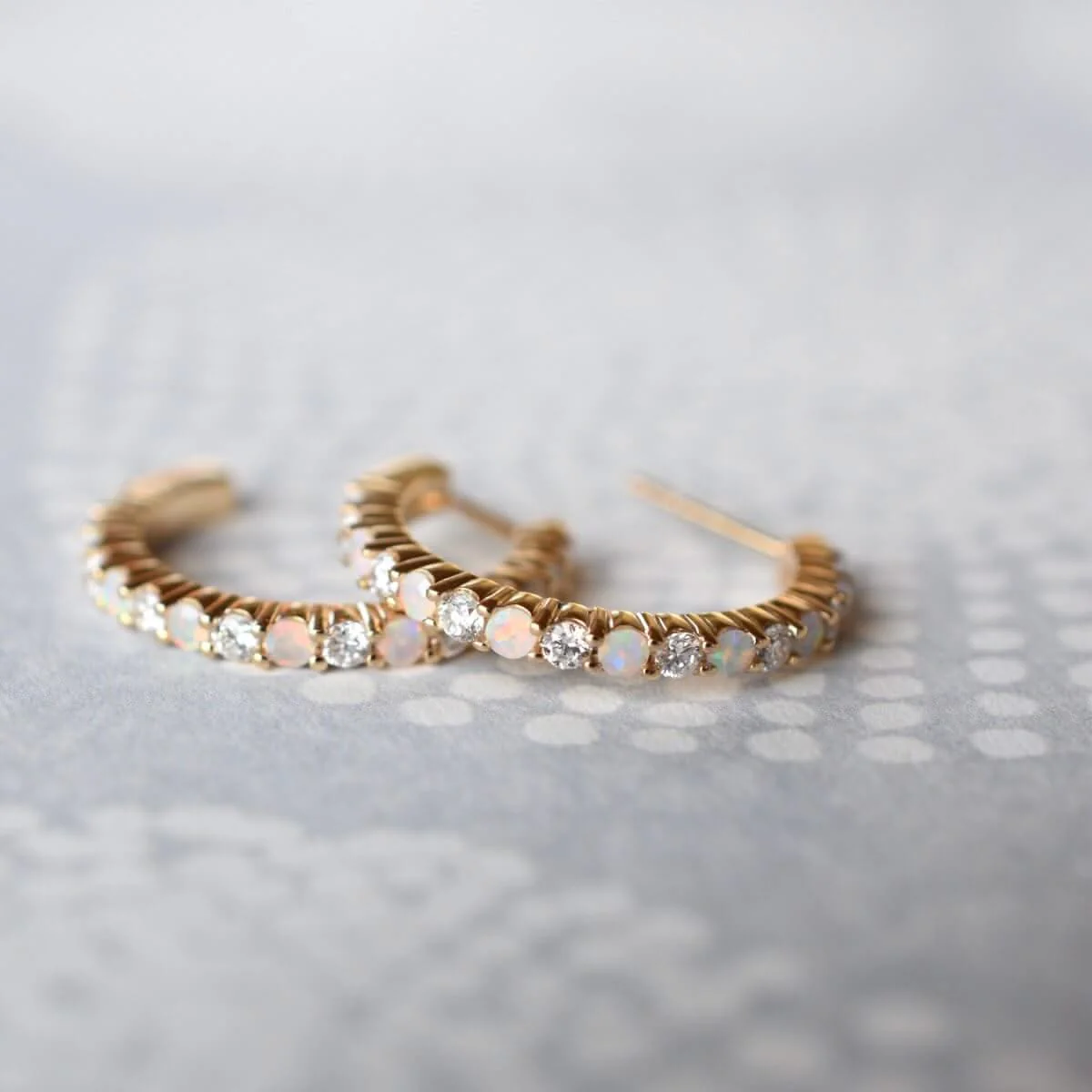 Rosecliff Birthstone Hoop Earrings in 14k Gold - Image 5